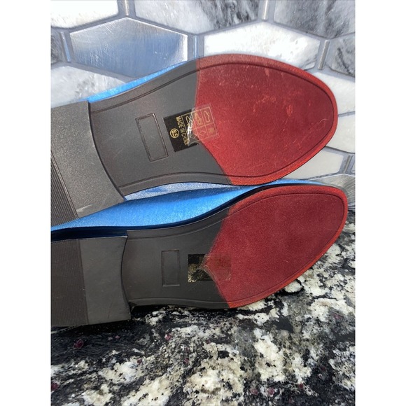 ENZO‎ Romeo Mens Vintage Bow Tie Velvet Dress Loafers, Powder Blue, sz 8.5 main image 7